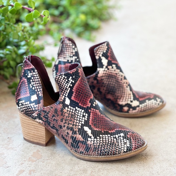 Blondo Shoes - Blondo Neda Red Snakeskin Leather Boots